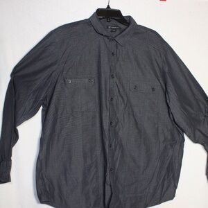 Inc International Men's Shirt XXL Black Button Down Long Sleeve w/Pockets Cotton